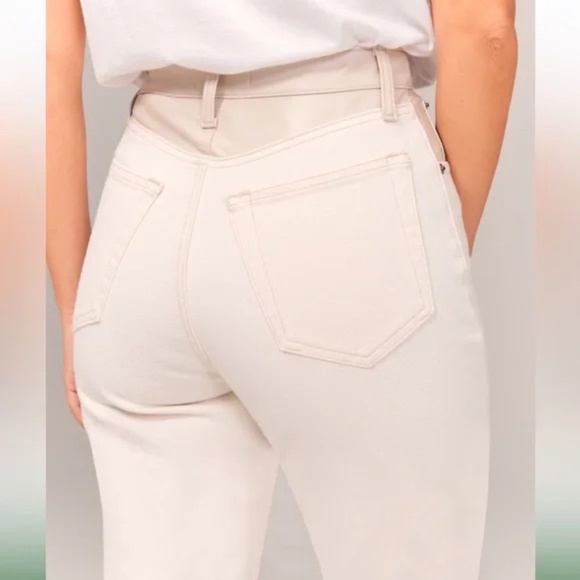 Abercrombie 90’s relaxed high rise Mixed Fabric Jeans NEW without tags SHORT - Picture 3 of 6